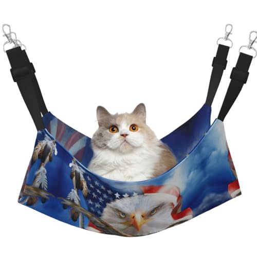 DIEzig Hängematte, Motiv: USA-Flagge, mittelgroß, weiches Bett für Kätzchen, Frettchen, Welpen oder kleine Haustiere von DIEzig