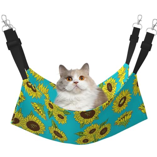 DIEzig Hängematte, Sonnenblumen-Muster, mittelgroß, weiches Bett für Kätzchen, Frettchen, Welpen oder kleine Haustiere von DIEzig