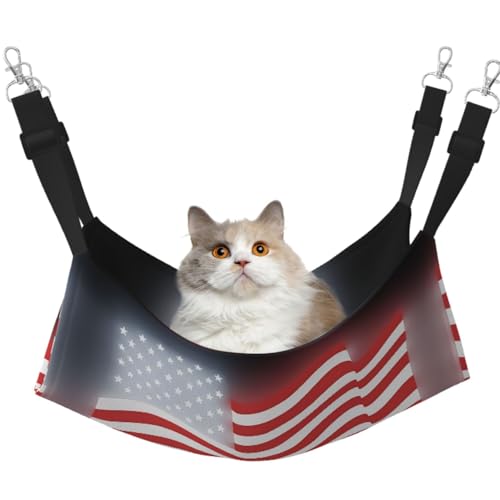 DIEzig Hängematte, amerikanische Flagge, mittelgroß, weiches Bett für Kätzchen, Frettchen, Welpen oder kleine Haustiere von DIEzig