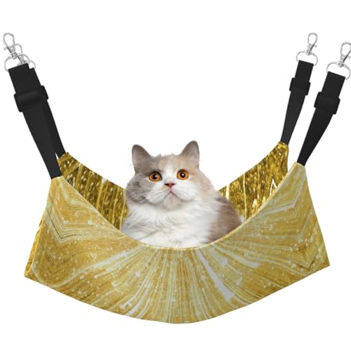 DIEzig Hängematte, goldfarben, glitzernd, mittelgroß, weiches Bett für Kätzchen, Frettchen, Welpen oder kleine Haustiere von DIEzig