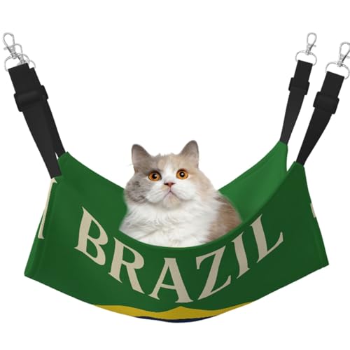 DIEzig Hängematte mit Brasilien-Flagge, mittelgroß, weiches Bett für Kätzchen, Frettchen, Welpen oder kleine Haustiere von DIEzig