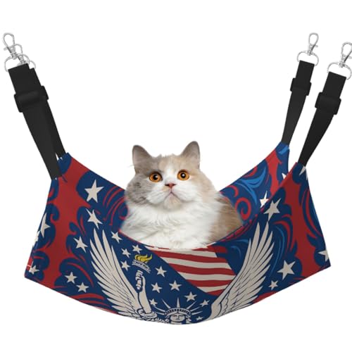 DIEzig Liberty-Statue mit amerikanischem mittelgroßem Käfig-Hängematte, weiches Bett für Kätzchen, Frettchen, Welpen oder kleine Haustiere von DIEzig