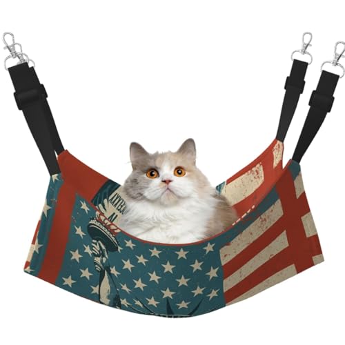 DIEzig Liberty-Statue mit amerikanischem mittelgroßem Käfig-Hängematte, weiches Bett für Kätzchen, Frettchen, Welpen oder kleine Haustiere von DIEzig