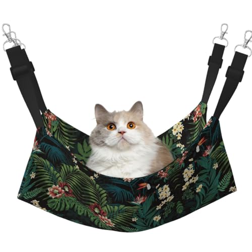 DIEzig Palmblatt-Hängematte, Blumenmuster, mittelgroß, weiches Bett für Kätzchen, Frettchen, Welpen oder kleine Haustiere von DIEzig