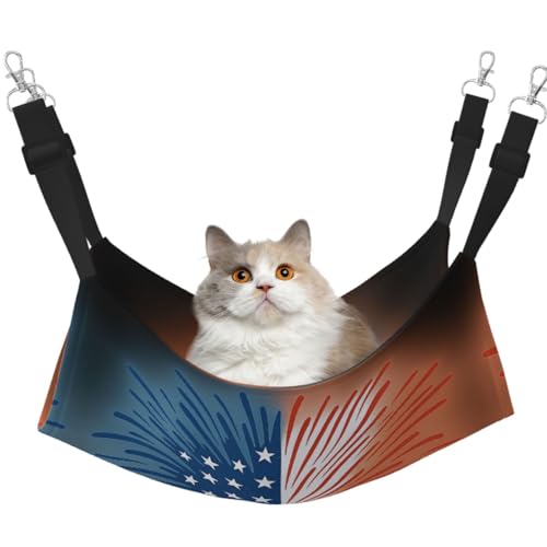 DIEzig Patriotic Fire Hängematte, mittelgroß, weiches Bett für Kätzchen, Frettchen, Welpen oder kleine Haustiere von DIEzig