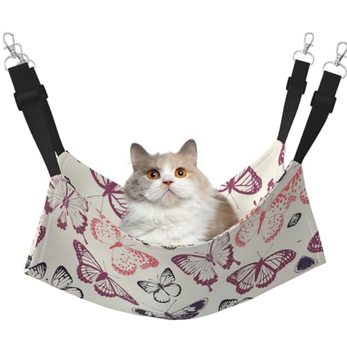 DIEzig Schöne Schmetterlings-Hängematte, zum Aufhängen, weiches Bett für Kätzchen, Frettchen, Welpen oder kleine Haustiere von DIEzig