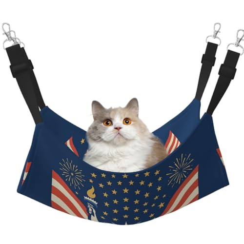 Patriotisches Design, Statue, mittelgroß, Käfig-Hängematte, weiches Bett für Kätzchen, Frettchen, Welpen oder kleine Haustiere von DIEzig
