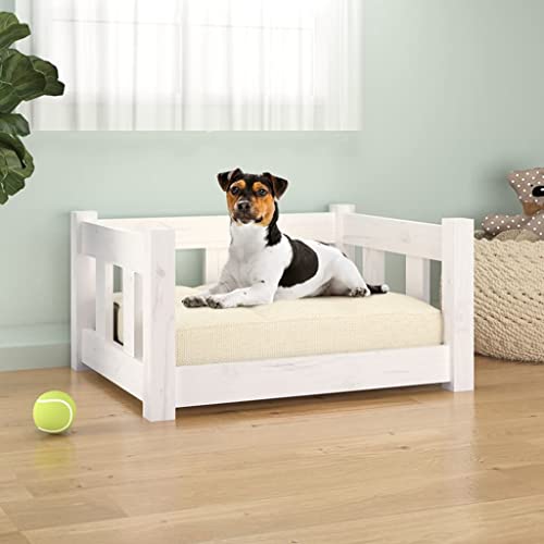 Hundebett Weiß 55,5x45,5x28cm Kiefer Massivholz Hundebett Weiß 55,5x45,5x28cm Kiefer Massivholz von DIGBYS