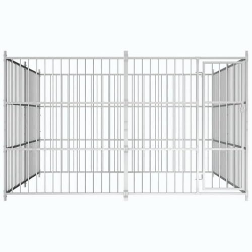 DIGIPLASTICS Ezooza Boston Freilaufgehege für Hunde, aus hochwertigem verzinktem Stahl, 300 x 300 x 185 cm, Farbe Metall DIGIPLASTICS Ezooza Boston Freilaufgehege für Hunde, aus hochwertigem verzinktem Stahl, 300 x 300 x 185 cm, Farbe Metall von DIGIPLASTICS