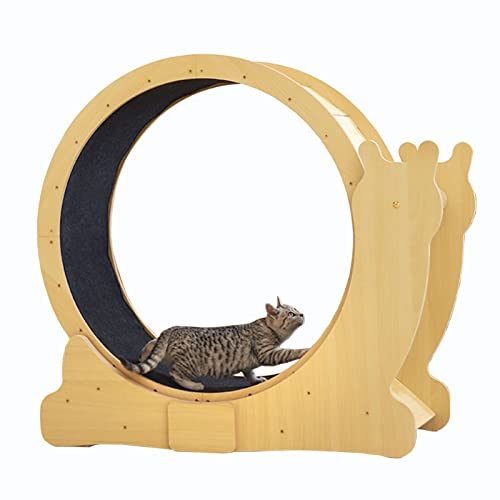 Holz mit Schloss, Indoor-Katzen-Übungsrad, haustierfreundliches Katzenlaufband, leise drehendes Katzen-Fitnessgerät zur Gewichtsreduktion von DIIDIIFF