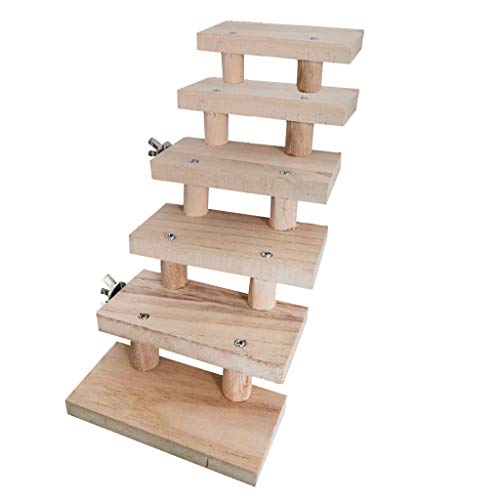 DIIOOMIEEU 3/4/5/6/7/8 Schichten natürliche Holzleiter Brücke Hamster Ratten Kauen Haustier Papagei Sitzstange Klettern Treppen Übung von DIIOOMIEEU