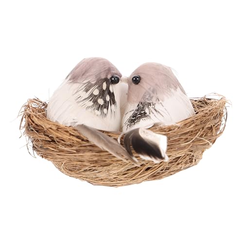 DIKACA 1 Satz Simulierte Vogelnestdekoration Simulation Vogelnest Rattan-Vogelnest- Dekorationsrequisiten für Gartennester Mini-Vogelnest Vögel Nest Decor von DIKACA