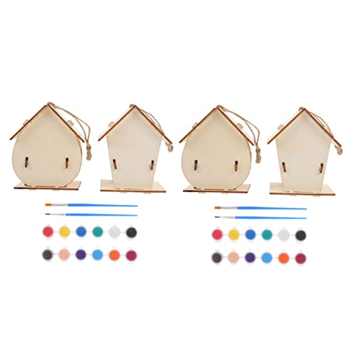 DIKACA 1 Satz Vogelhaus Zeder Nest Häuser Bausätze hängend bastelset basteln für Toys kinderspielzeug bastel Set für DIY Vogelkäfig zum Aufhängen hölzern Khaki von DIKACA