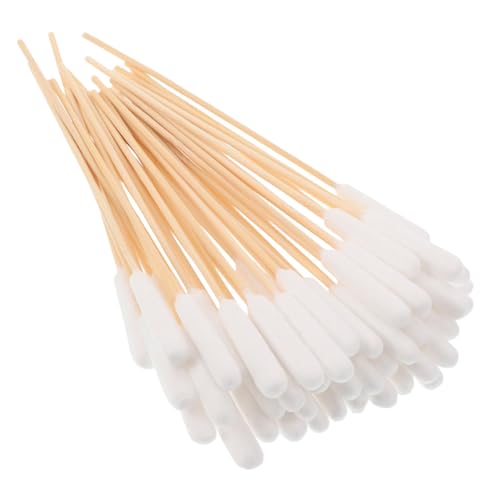 DIKACA 100 Stück Lange Wattepads mit Holzstiel Große Weiche Baumwollköpfe Optimal für Sanfte Reinigung von Hunde Katzenohren Effektive Entfernung von Ohrenschmalz Geeignet für Haustiere von DIKACA