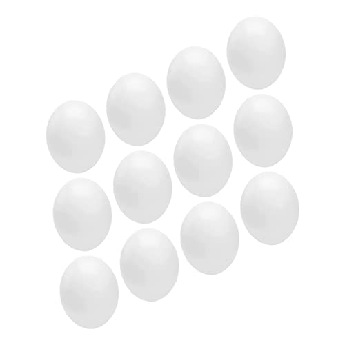 DIKACA Kinderspielzeug 12st Eier Gefälschtes Ei Zubehör Requisiten Weiß Plastik Lieferungen Mini Geschmücktes Zubehör von DIKACA
