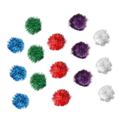 DIKACA 15 Stück Teiliges Katzenspielzeug Sparkle Bälle Interaktiver Katzenspielzeugball Robustes Material Fördert Wahrnehmung Fördert Aktivität und Stressabbau für Zufällige Farbe von DIKACA
