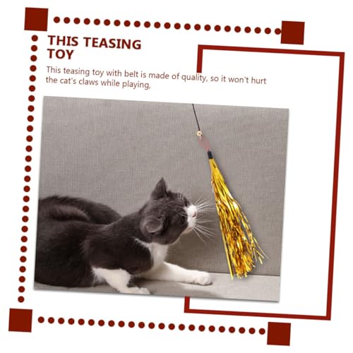 DIKACA 15 Stück Teiliges Katzenspielzeug mit Bunten Tasseln und Glocken Interaktiver Cat Teaser Ersatzköpfe für Kätzchen Fördert Bewegung und Spielspaß Schadstofffrei und Zufällige Farbe von DIKACA