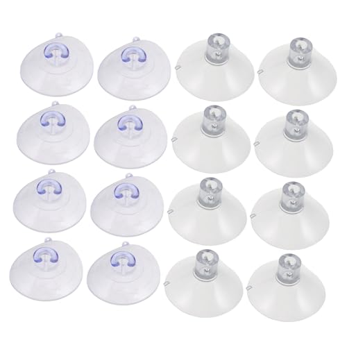 DIKACA 16 Stück Runde Halter Für Tür/Fenster Katzenstangenteile Transparent Robust Glas Saugnapf – Hängemattensauger Saugnapf Vakuum Kätzchen Ersatz Schwer Stark von DIKACA