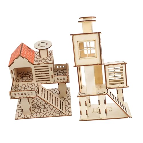 DIKACA 2 STÜCK Teiliges Hamsterhaus aus Natürlichem Holz Kreative Kletterplattformen und Spielplatz für Kleine Kleintiere Wie Hamster Rennmäuse und Chinchillas Sicherer und DIKACA 2 STÜCK Teiliges Hamsterhaus aus Natürlichem Holz Kreative Kletterplattformen und Spielplatz für Kleine Kleintiere Wie Hamster Rennmäuse und Chinchillas Sicherer und von DIKACA