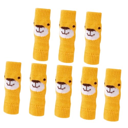 DIKACA 2 Sätze Niedliche Hundesocken mit Cartoon bär Motiv Atmungsaktive rutschfeste Schutzhüllen Baumwoll Mischung Pfotenfreundlich für Kleine Hunde Bequeme Hundebeinschoner Gelb von DIKACA