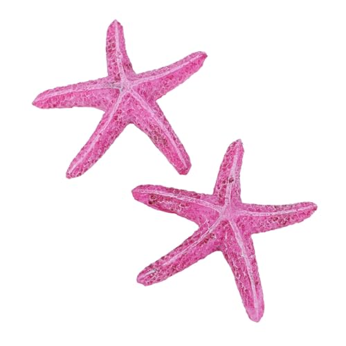 DIKACA 2 Stück 2 teiliges Aquarium Deko Künstlicher Roter Seestern Langlebige Künstliche Meerestier Ornamente Sicher für Fische Wasserfest und Einfach zu Reinigen für Fischbecken von DIKACA
