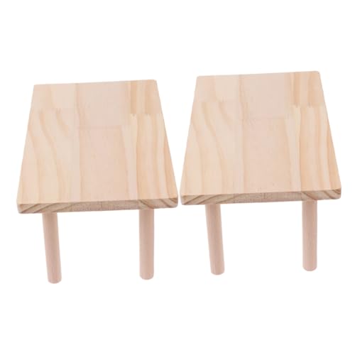 DIKACA 2 Stück Holzplattform für Hamsterkäfig Teilig Stabile Bissfeste Kleintier Spielplattform aus Langlebigem Holz für Hamster und Kleine Haustiere zum Klettern und Trainieren im von DIKACA