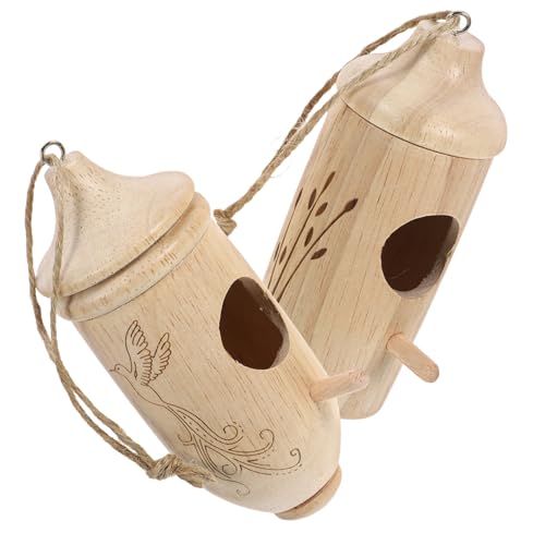 DIKACA 2 Stück Hummingbird House Hanging Ornamente Vogelhäuschen für draußen Kolibri- Kolibri- vogelhaus Kolibri-Nest aus Holz kleine Vogelversorgung Vogelnest DIKACA 2 Stück Hummingbird House Hanging Ornamente Vogelhäuschen für draußen Kolibri- Kolibri- vogelhaus Kolibri-Nest aus Holz kleine Vogelversorgung Vogelnest von DIKACA