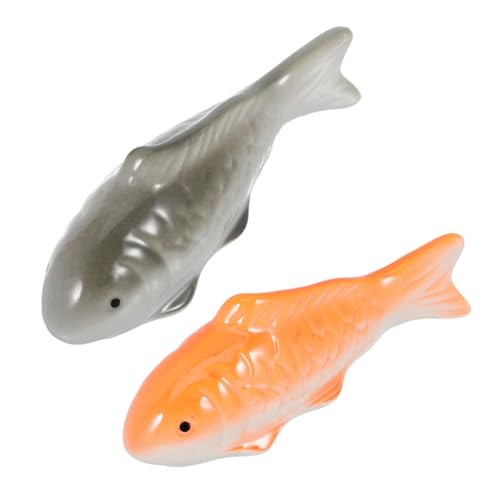 DIKACA 2 Stück Keramik Goldfisch Schwimmende Fischskulptur Schwimmender Goldfisch Keramik Schwimmende Aquarium Dekoration Aquarium Dekoration Künstliche von DIKACA
