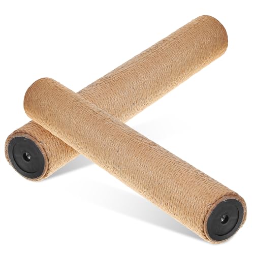 DIKACA 2 Stück Kratzsäulen aus Natürlichem Jute sisal Schraubmontage Langlebiger Ersatz für Kratzbaum Indoor Katzen Kompatibel mit Meisten Katzenklettergerüsten von DIKACA