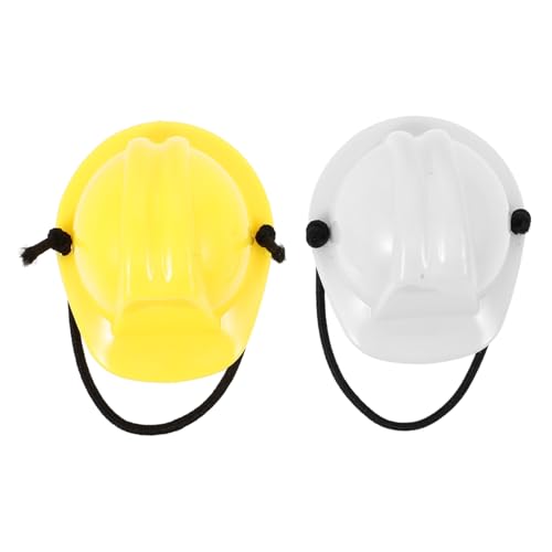DIKACA 2 Stück Mini Helm für Reptilien Leichtes Dekoratives Sicherheits Hardhat in Gelb und Weiß Stilvoller Kleiner Hut für Schlangen und Kriechtiere Bequem und Festlich für von DIKACA