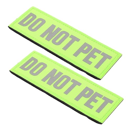 DIKACA 2 Stück Reflektierender Do Not Pet Hundegeschirr Aufnäher Sicherheits Patch für Servicehunde Warnweste Geeignet Langlebig und Einfach Anzubringen von DIKACA