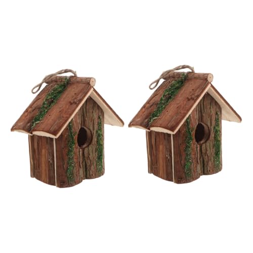 DIKACA 2 Stück Rustikale Hängende Vogelhäuser aus Naturholz Cottagestil Nistkästen für Garten und Terrasse Umweltfreundliche Wildvogel-beobachtung Natürliche Garten-deko DIKACA 2 Stück Rustikale Hängende Vogelhäuser aus Naturholz Cottagestil Nistkästen für Garten und Terrasse Umweltfreundliche Wildvogel-beobachtung Natürliche Garten-deko von DIKACA