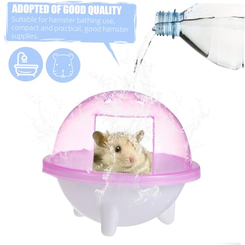 DIKACA 2 Stück Teiliges Hamsterbad mit Abdeckung Kunststoff Haustiertoilette Transparentes für Kleintierkäfig Vielseitig als Hamster Toilette und Futterspender Geeignet Farblich Sortiert von DIKACA