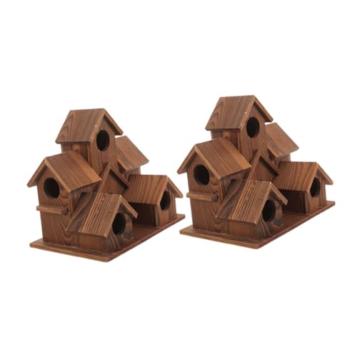 DIKACA 2 Stück Teiliges Holzvogelhaus Wetterfestes Vogelhaus mit Futterstelle Rustikaler Landhausstil Nistkasten für Garten Terrasse Naturnahes Vogelnest Außendekor DIKACA 2 Stück Teiliges Holzvogelhaus Wetterfestes Vogelhaus mit Futterstelle Rustikaler Landhausstil Nistkasten für Garten Terrasse Naturnahes Vogelnest Außendekor von DIKACA