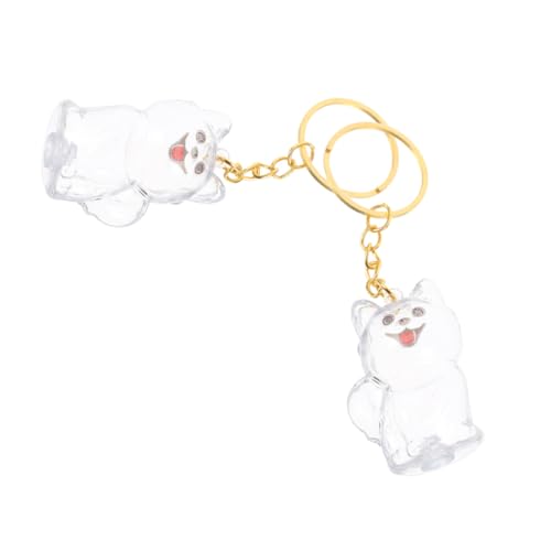 DIKACA 2 Stück Transparenter Hunde Schlüsselanhänger Erinnerungs Souvenir Und Anhänger Haar Gedenkkatze – Emotionale Urne Schlüsselanhänger Erinnerung Haustier Andenken Sammlung von DIKACA