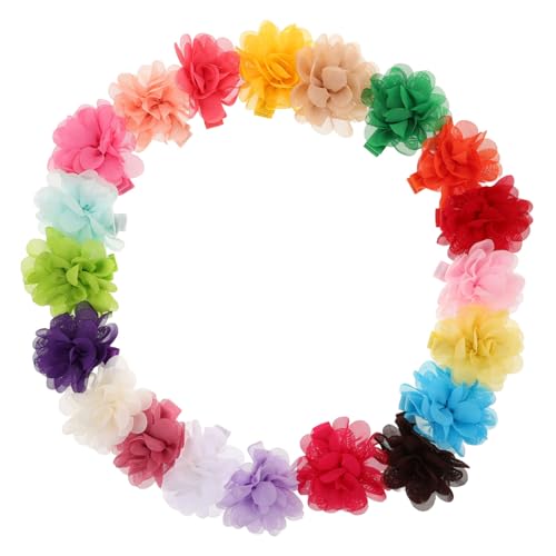 DIKACA 20 Stück Teiliges Blüten-haarspangen für Katzen und Hunde Chiffonblumen Haustier Haarschmuck Dekorative Clips für Fotoshootings Partys und Vielseitiges Styling von DIKACA