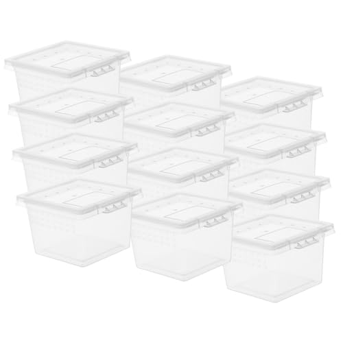 DIKACA 20 Stück Teiliges Transparentes Reptilien Zuchtbox aus Robustem PP Atmungsaktiv und Leicht für Spinnen Eidechsen Kleine Schildkröten Frösche und Schlangen zur Sicheren Haltung und von DIKACA