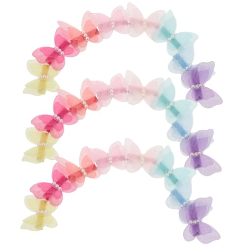 DIKACA 24 Stück Teiliges Pet Haarspangen Schmetterling Form mit Künstlichen Perlen Bunte Hund Katze Welpen Haarschmuck Clips Sitz Angenehm Vielseitig für Alltag und Party von DIKACA