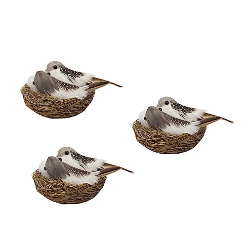 DIKACA 3 Sätze Simulierte Vogelnestdekoration Künstliche Vogelnester Künstliche Nester Künstliche Vogel-wohndekoration Vogel- Brown Vögel Und Eier Aus Kunststoff DIKACA 3 Sätze Simulierte Vogelnestdekoration Künstliche Vogelnester Künstliche Nester Künstliche Vogel-wohndekoration Vogel- Brown Vögel Und Eier Aus Kunststoff von DIKACA