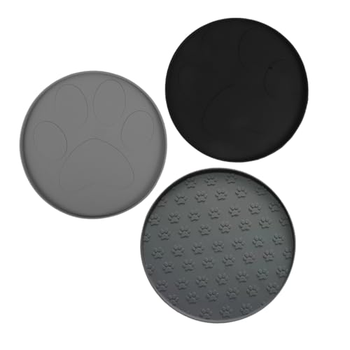 DIKACA 3 Stück Auslaufsichere Platzdeckchen Für Haustiere Hundefuttermatte Katzenmatte Für Futter Hundefutternapfmatte Katzenmatten Für Futternäpfe Futtermatten Für Hunde von DIKACA