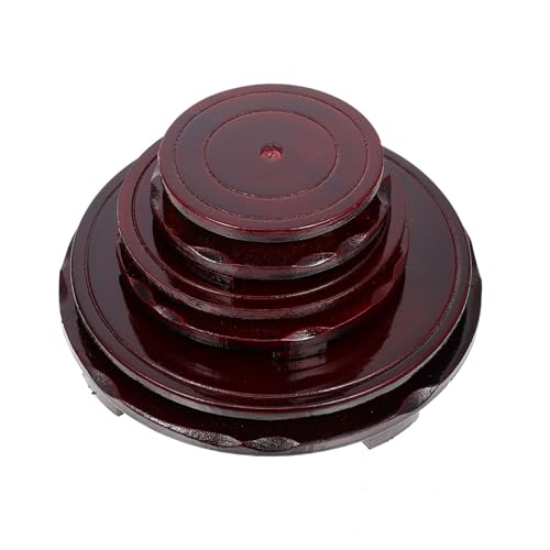 DIKACA 3 Stück Pflanzgefäßsockel Bastelbasis Halter für Aquarien Wohnkultur Blumentopfböden Blumentopf-Paletten Buddha-Statuenhalter Blumentopf Steht Holz rot von DIKACA