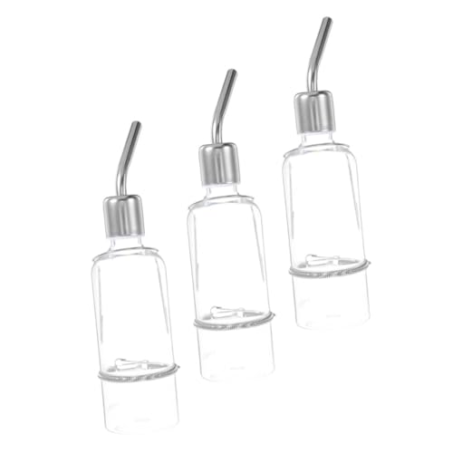 DIKACA 3 Stück Wasserspender für Kleintiere Leichte Auslaufsichere Edelstahl-tränke zum Aufhängen Hygiene-wasserflasche für Kaninchen Meerschweinchen Katzen und Welpen von DIKACA
