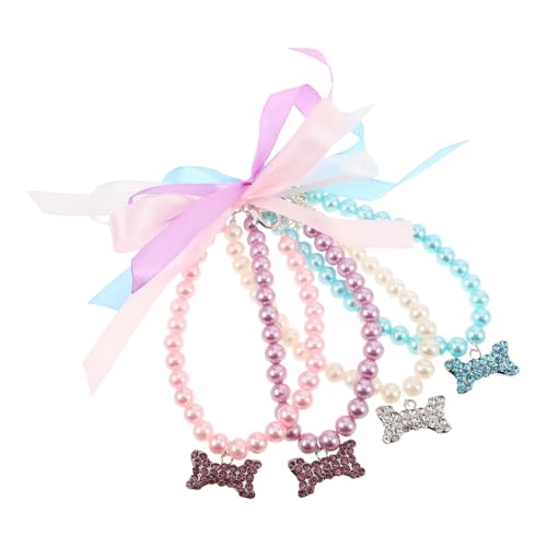 DIKACA 4 Stück Halskette Mit Haustierperlen Haustierkette Für Hunde Hundehalsband Katzenhalsband Katze Hund Schmuck Halskette Für Katze Katzenschmuck Necklace Dog DIKACA 4 Stück Halskette Mit Haustierperlen Haustierkette Für Hunde Hundehalsband Katzenhalsband Katze Hund Schmuck Halskette Für Katze Katzenschmuck Necklace Dog von DIKACA