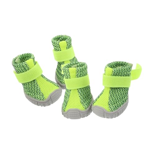 DIKACA 4 Stück Kleine Hundeschuhe rutschfest Atmungsaktiv Allwetterfest Sportliche Haustier Sneaker für Sichere Outdoor Spaziergänge und Tägliche Aktivitäten von DIKACA