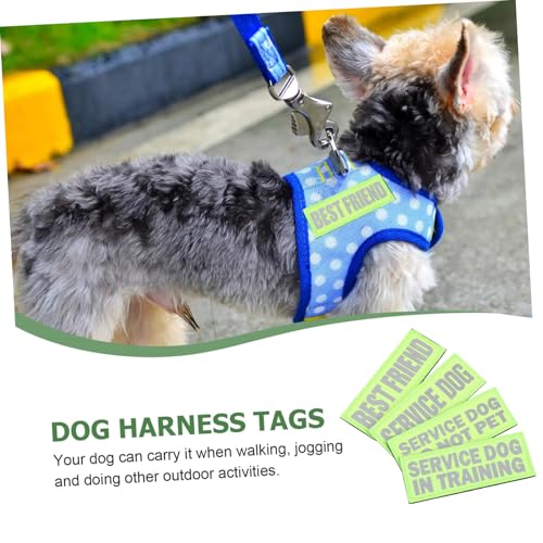 DIKACA 4 Stück Reflektierende Service Dog Klett Patches für Haustiergeschirr Verschleißfest Komfortabel für Outdoor aktivitäten Sichtbar bei Nacht Praktisches Zubehör für Servicehunde von DIKACA