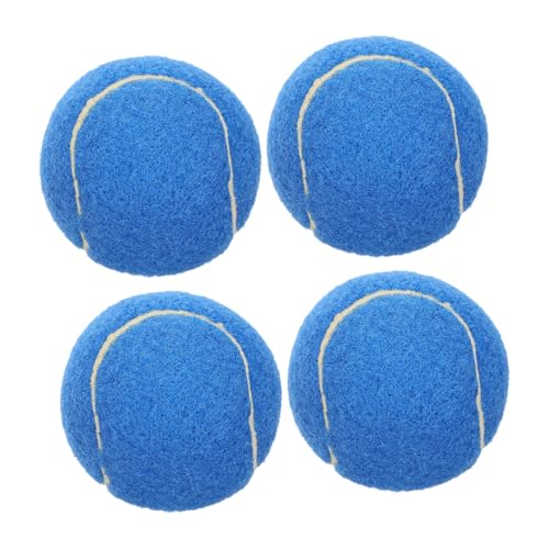 DIKACA 4 Stück Teiliges Hundespielzeug Interaktive Beißfeste Tennisbälle aus Weichem Material für Apportieren Training und Kauspielspaß bei Kleinen und Mittelgroßen Hunden von DIKACA