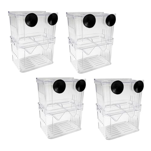 DIKACA 4 Stück Teiliges Transparentes Fischbrüterbox Selbstschwimmendem Design Robustem Saugnäpfen für Aquarium als Aufzuchtbecken und Laichkasten für Guppy Betta Garnelen und Clownfische DIKACA 4 Stück Teiliges Transparentes Fischbrüterbox Selbstschwimmendem Design Robustem Saugnäpfen für Aquarium als Aufzuchtbecken und Laichkasten für Guppy Betta Garnelen und Clownfische von DIKACA