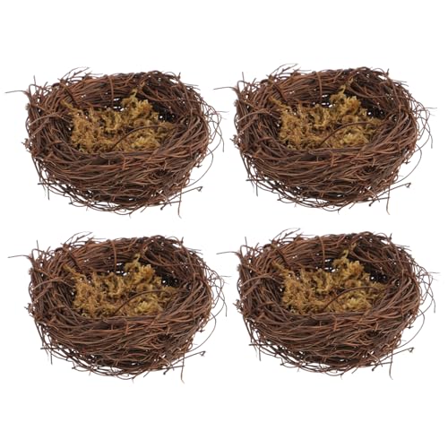 DIKACA 4 Stück Vogelnestdekoration Baum-Vogel-Ornamente Vogelverzierung Vogelnest und Vögel Vogelnest-Ornamente Vogelnester basteln falscher Vogel Vögel Nest Rattan DIKACA 4 Stück Vogelnestdekoration Baum-Vogel-Ornamente Vogelverzierung Vogelnest und Vögel Vogelnest-Ornamente Vogelnester basteln falscher Vogel Vögel Nest Rattan von DIKACA
