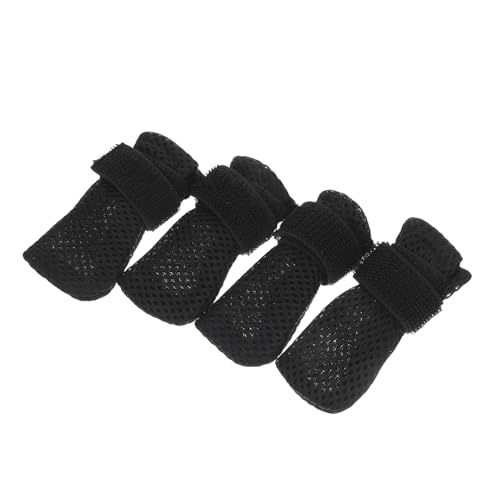 DIKACA 4 Stück Weiche Katzenschuhe Schwarz rutschfeste Pfotenschutz-Booties für Baden Krallenschneiden und Medikamentengabe Atmungsaktiv und Sanft für Haustiere Drinnen und Draußen von DIKACA