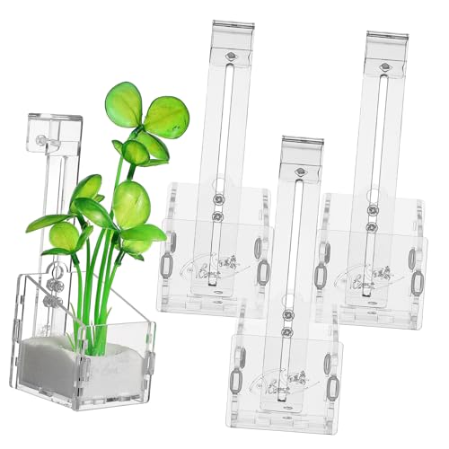 DIKACA 4 Wasserpflanzenhalter Klar Robust Langlebig mit Haken Einfache Transparent für Aquarium Pflanzentopf Dekoration Vielseitig Einsetzbar DIKACA 4 Wasserpflanzenhalter Klar Robust Langlebig mit Haken Einfache Transparent für Aquarium Pflanzentopf Dekoration Vielseitig Einsetzbar von DIKACA